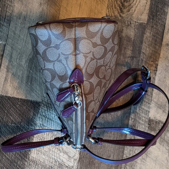 Coach Signature Cora Peyton Dome Satchel Bag Crossbody - Picture 4 of 11